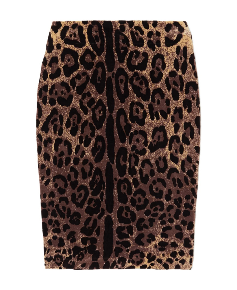 Dolce & Gabbana Leopard-print Pencil Skirt In Black