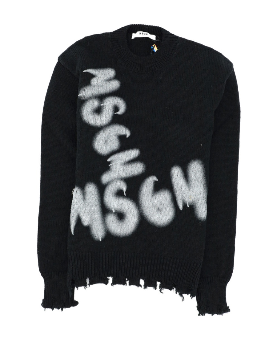 Msgm Teen Logo-print Jumper In Black