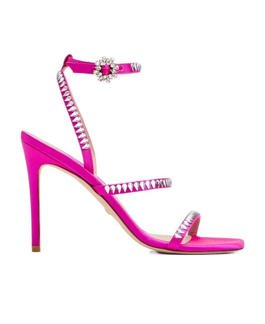 Stuart Weitzman Logo High-heeled Sandals In Pink