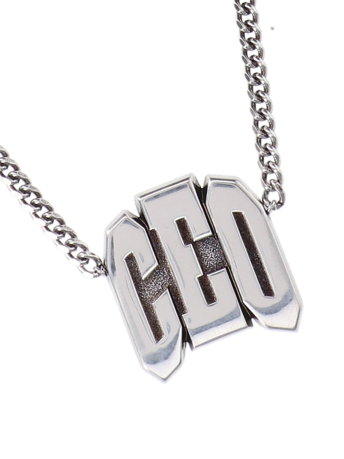 Balenciaga "3letter Ceo" Necklace In Gray
