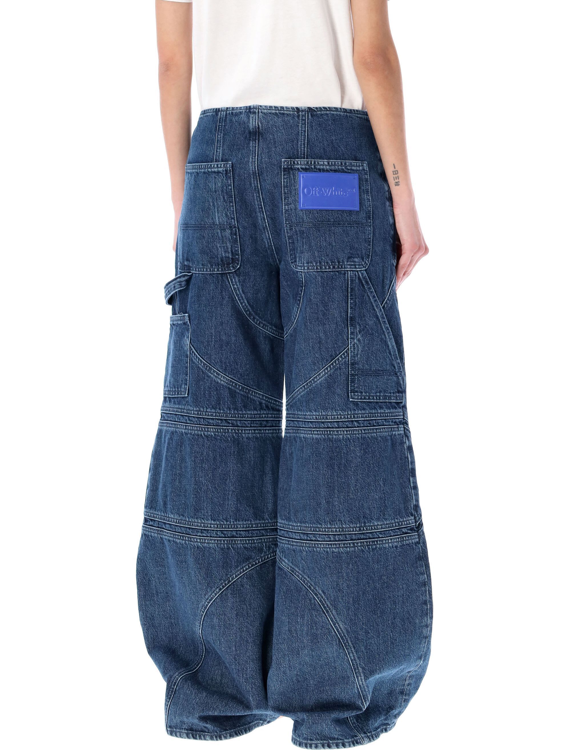 Off-white Motorcycle Low Waist Pant In Blue