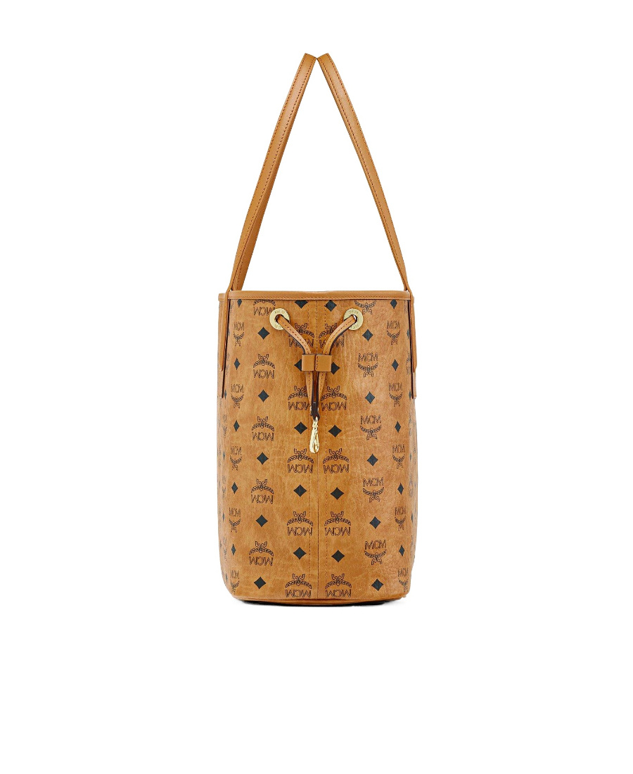 Mcm Liz Small Reversible Visetos Shopper Tote In Brown