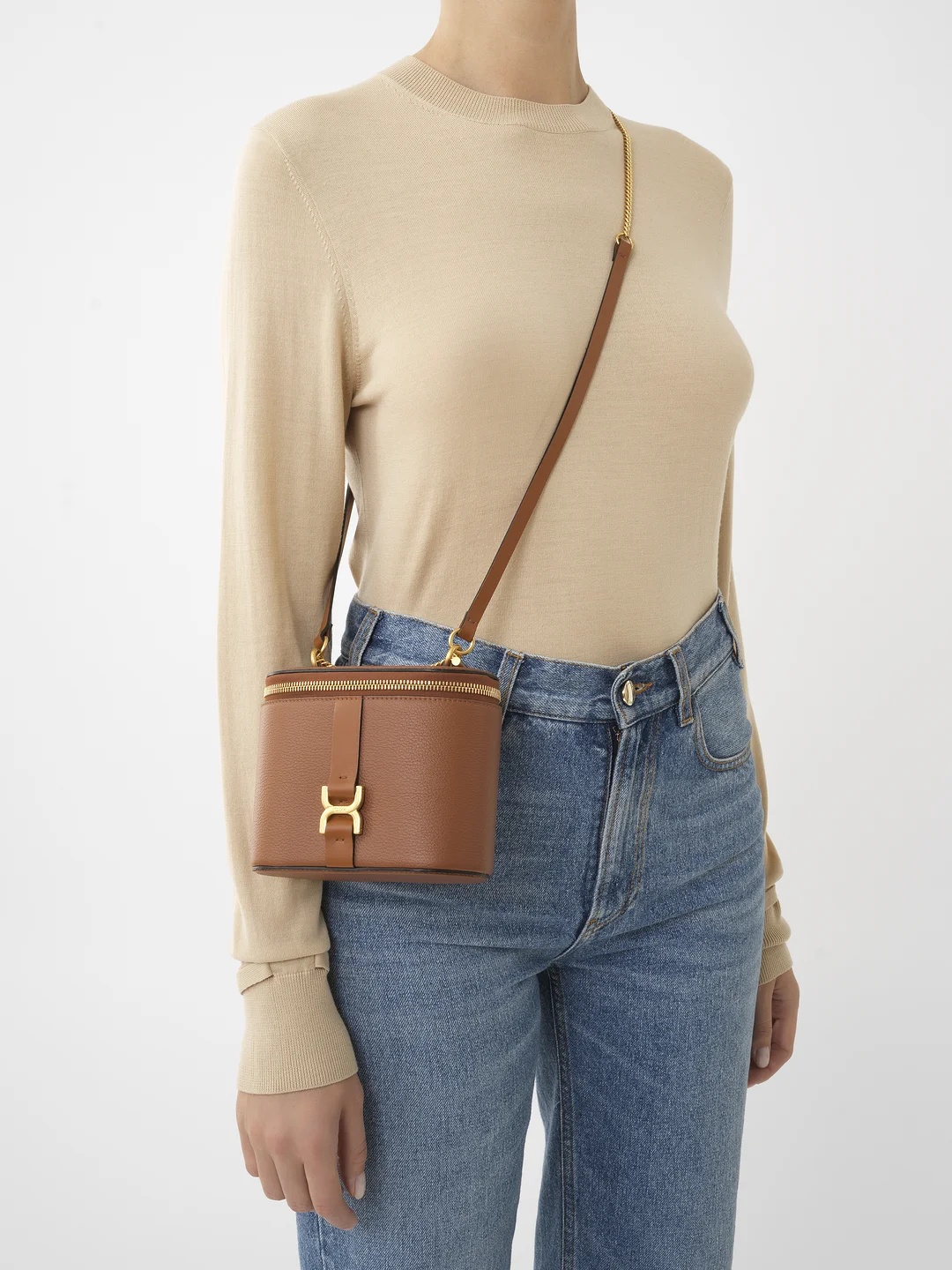 Chloé Marcie Series Mini Shoulder Bags In Brown