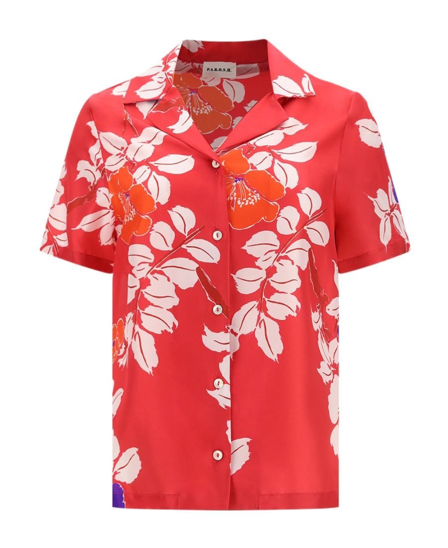 P.A.R.O.S.H FLORAL-PRINT SILK SHIRT 