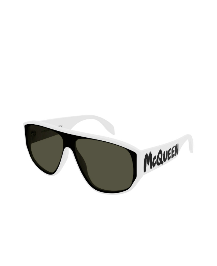Alexander Mcqueen Logo-print Oversize-frame Sunglasses In Green