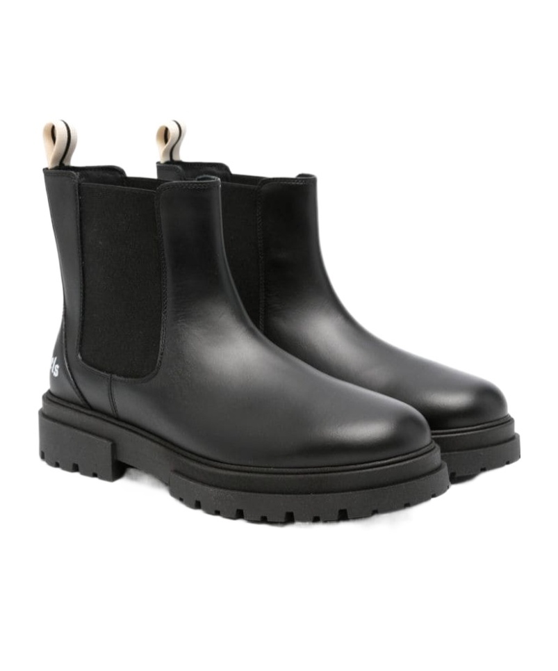 Palm Angels Leather Chelsea Boots In Black
