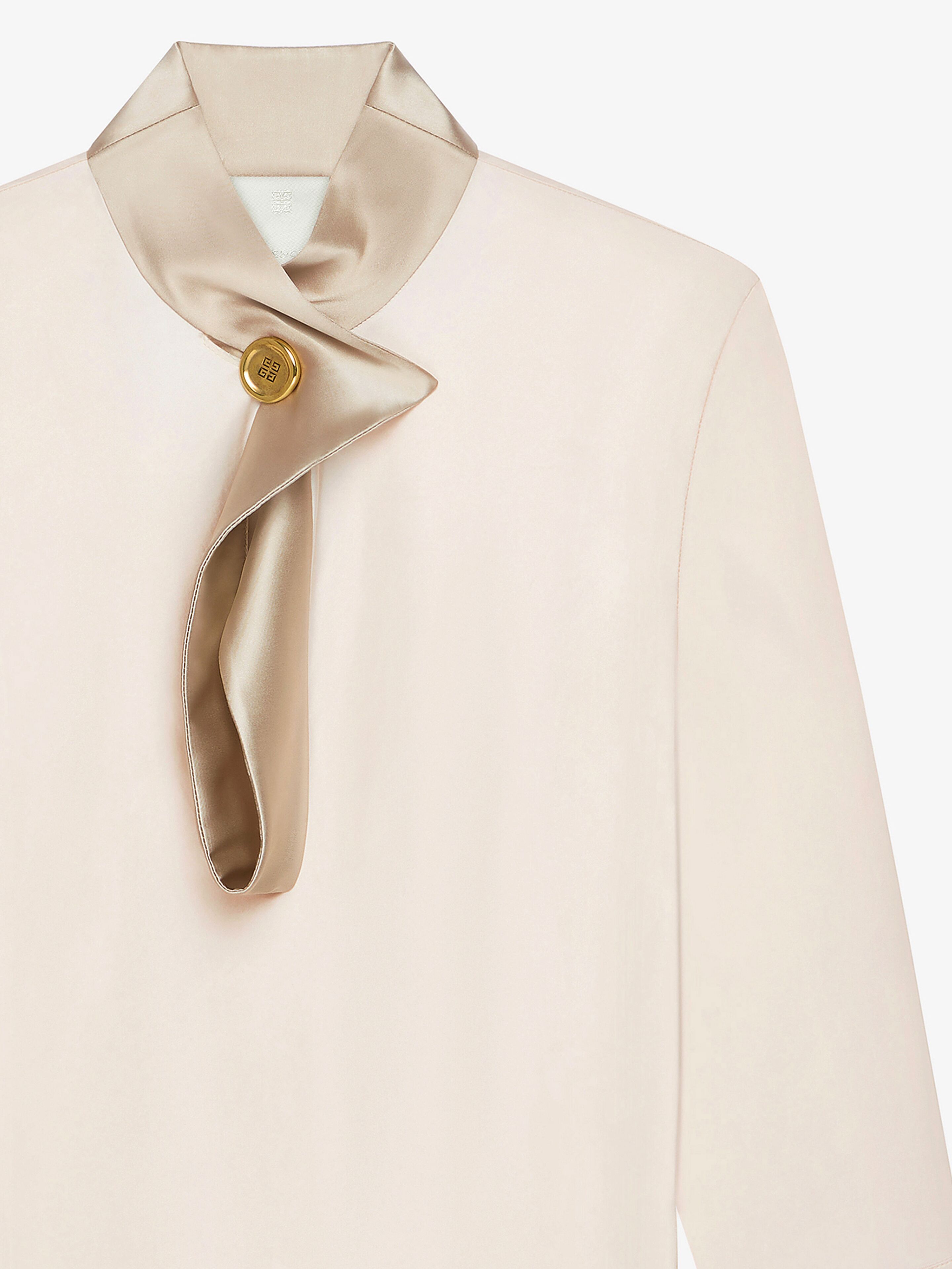 Givenchy Blouse In Satin With Buttoned Collar In Ivory