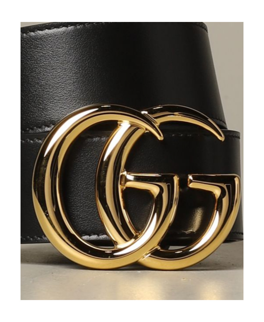Gucci Gg Leather Belt In Black