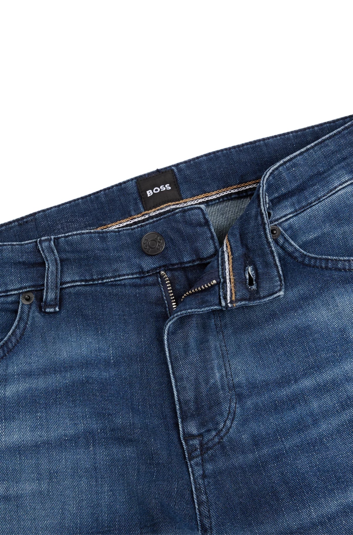 Hugo Boss Regular-fit Jeans In Italian Cashmere-touch Denim In Blue