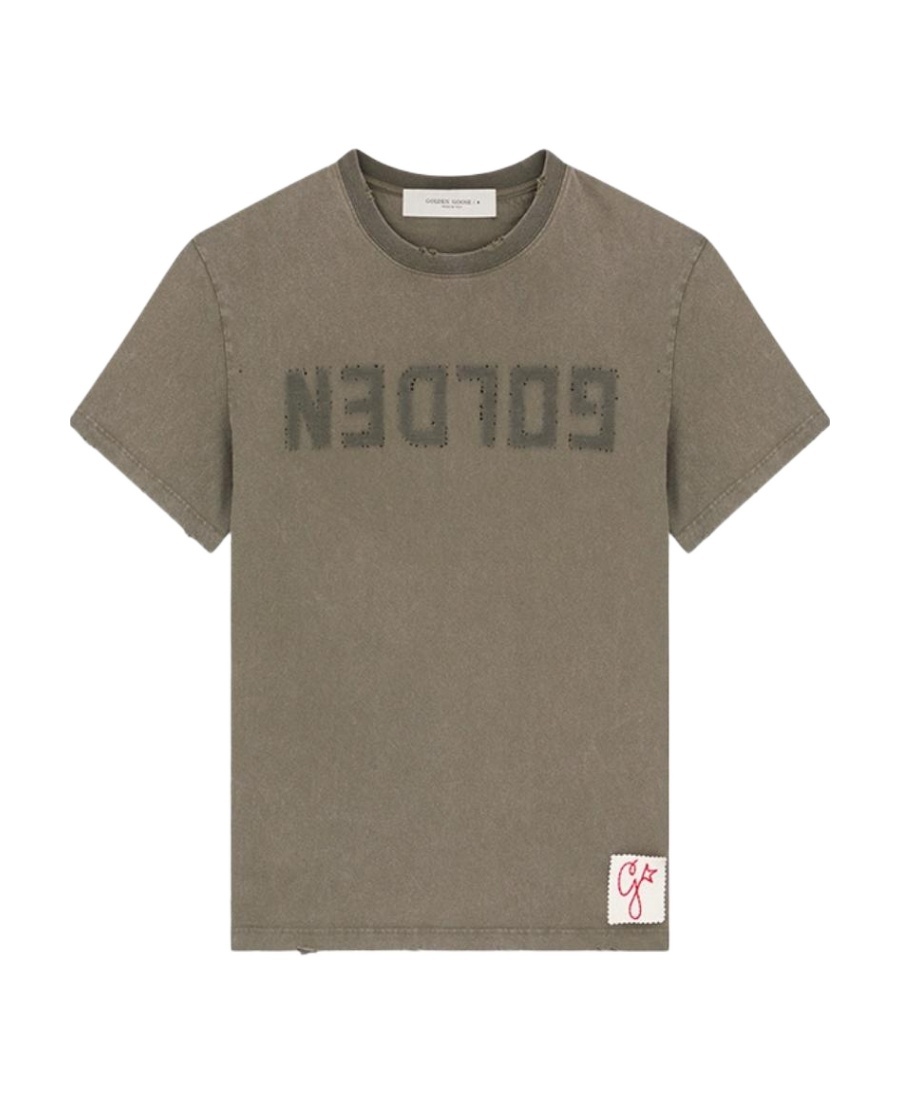 Golden Goose Logo Print T-shirt In Brown