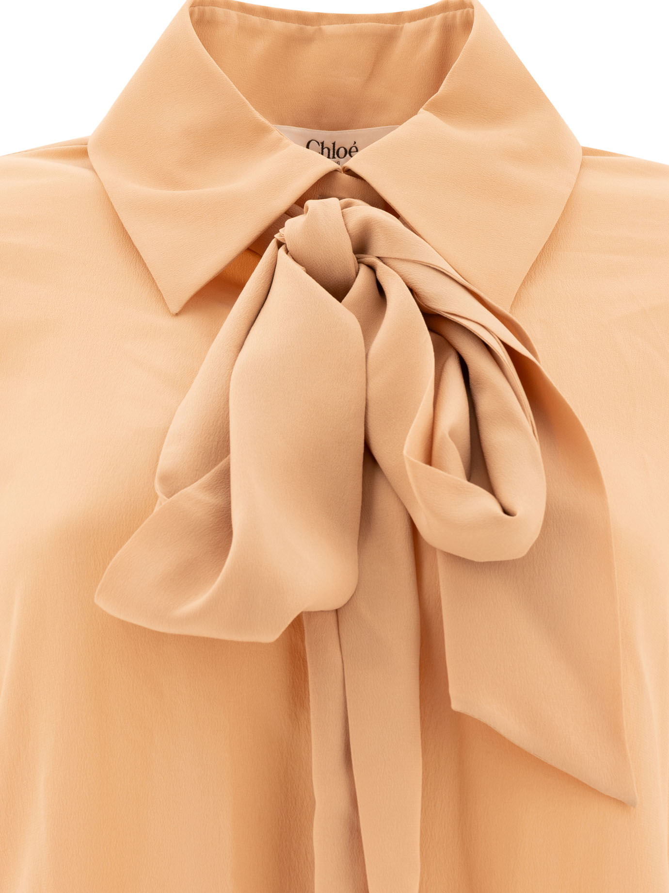 Chloé Striped Silk-satin Jacquard Blouse In Nude