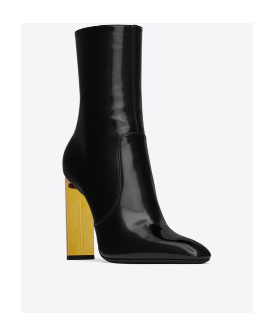 Shop Saint Laurent Auteuil 100mm Leather Boots In Black