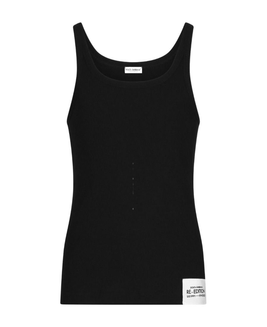 Dolce & Gabbana Marcello Ribbed-knit Tank Top In Black