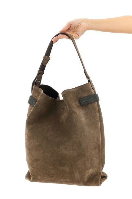 Brunello Cucinelli Essence Shoulder Bag In Brown