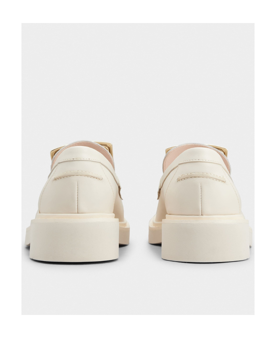 Roger Vivier Women's Viv Ranger Leather Loafers In White