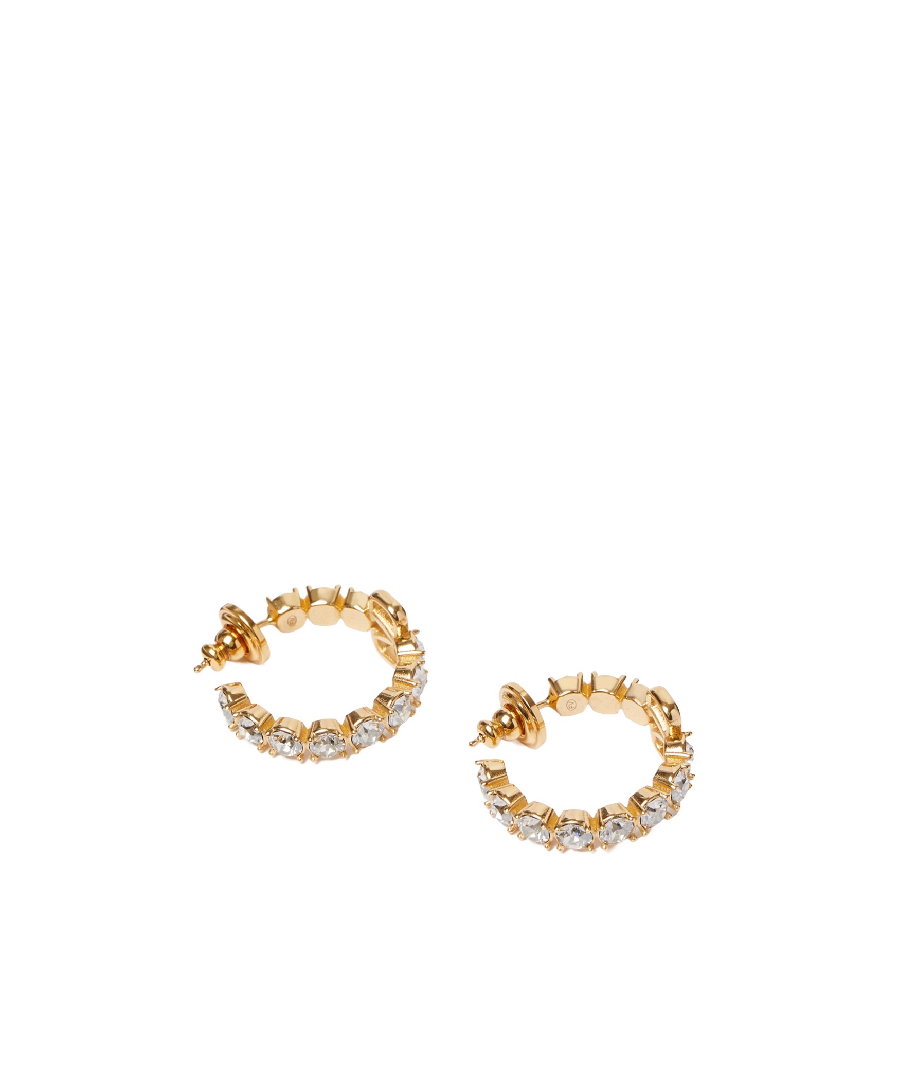 Valentino Vlogo Signature Crystal Hoop Earrings In Golden