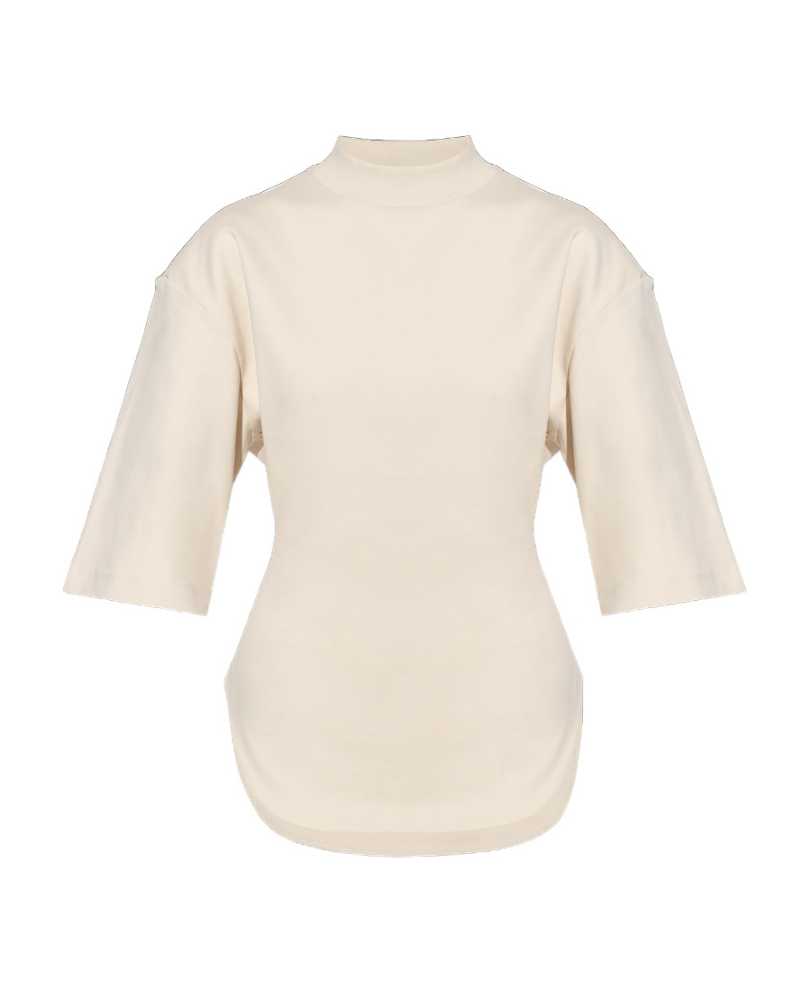 ATTICO THE ATTICO CURVED HEM OPEN BACK T-SHIRT
