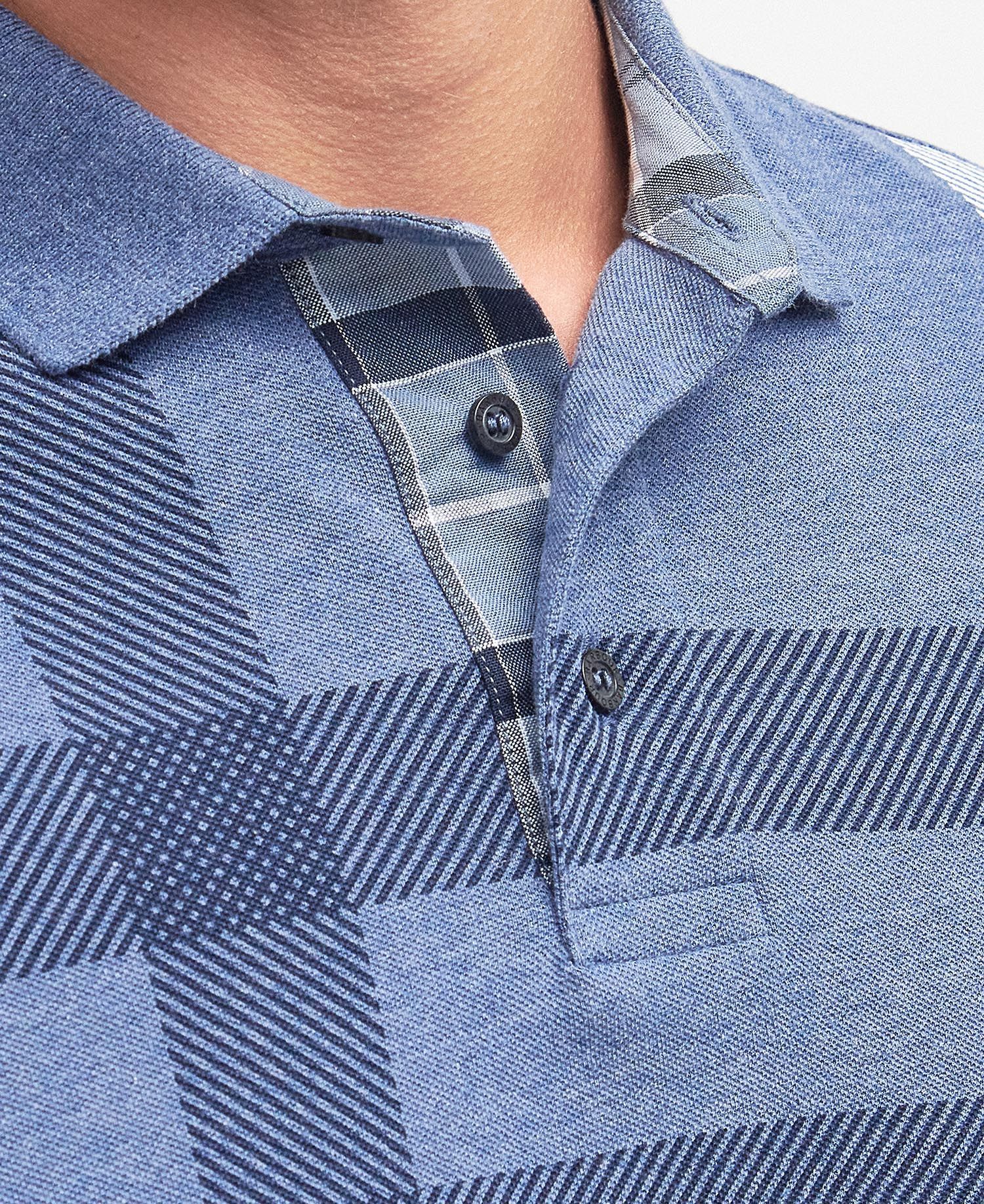 Barbour Blue Check Pattern Polo In Blue