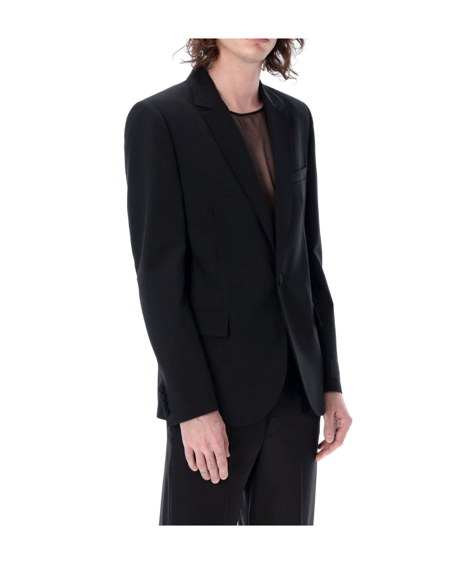 Valentino Logo-patch Single-breasted Blazer In Black