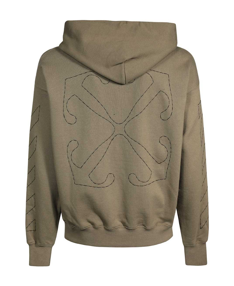 Off-white Off White Men Mud Cotton Sweatshirt In Brown