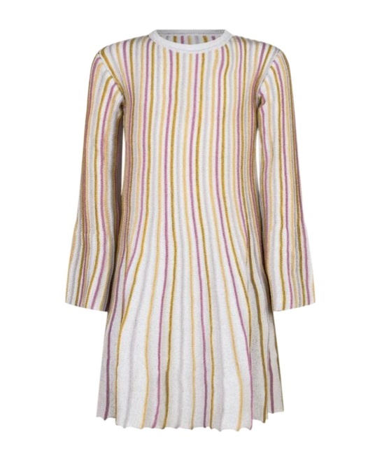 Stella Mccartney Striped Flared Knit Mini Dress In Multi