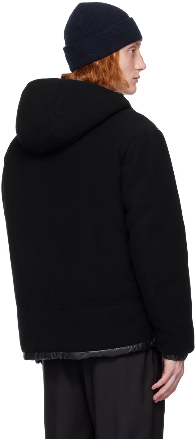 Moncler Double-sided Hooded Down Jacket In Black