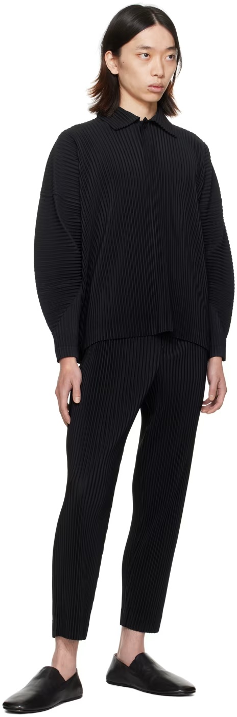 Shop Issey Miyake Mc January Pleated Trousers In Black
