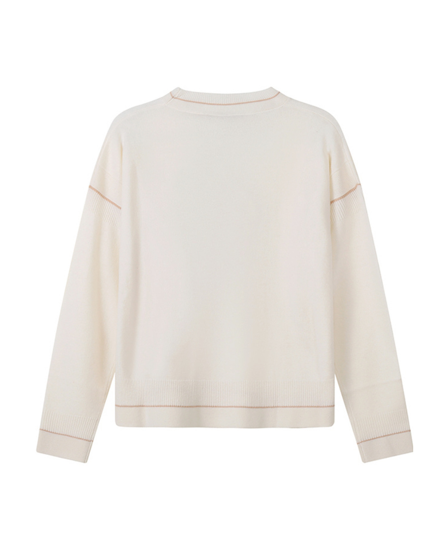 Max Mara Furio Round Neck Sweater In White