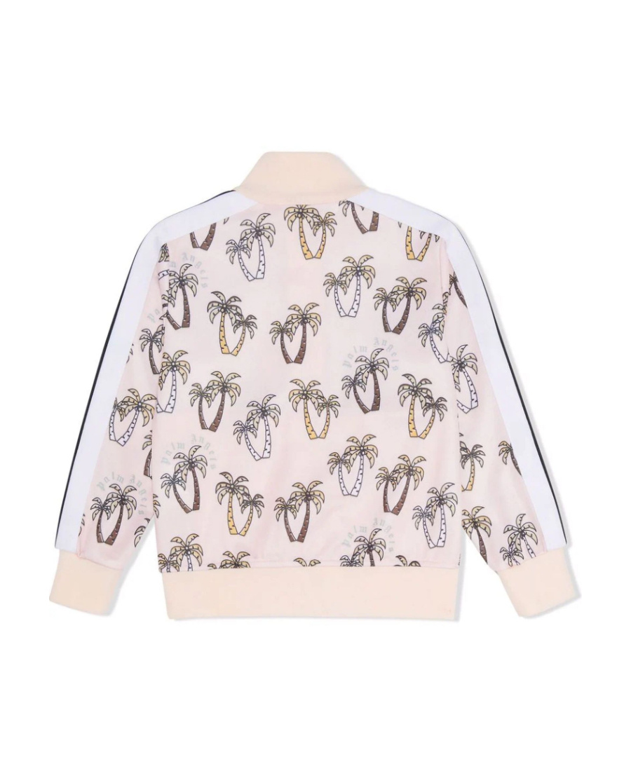 Palm Angels Palm Tree Print Zip-fastening Jacket In Pink