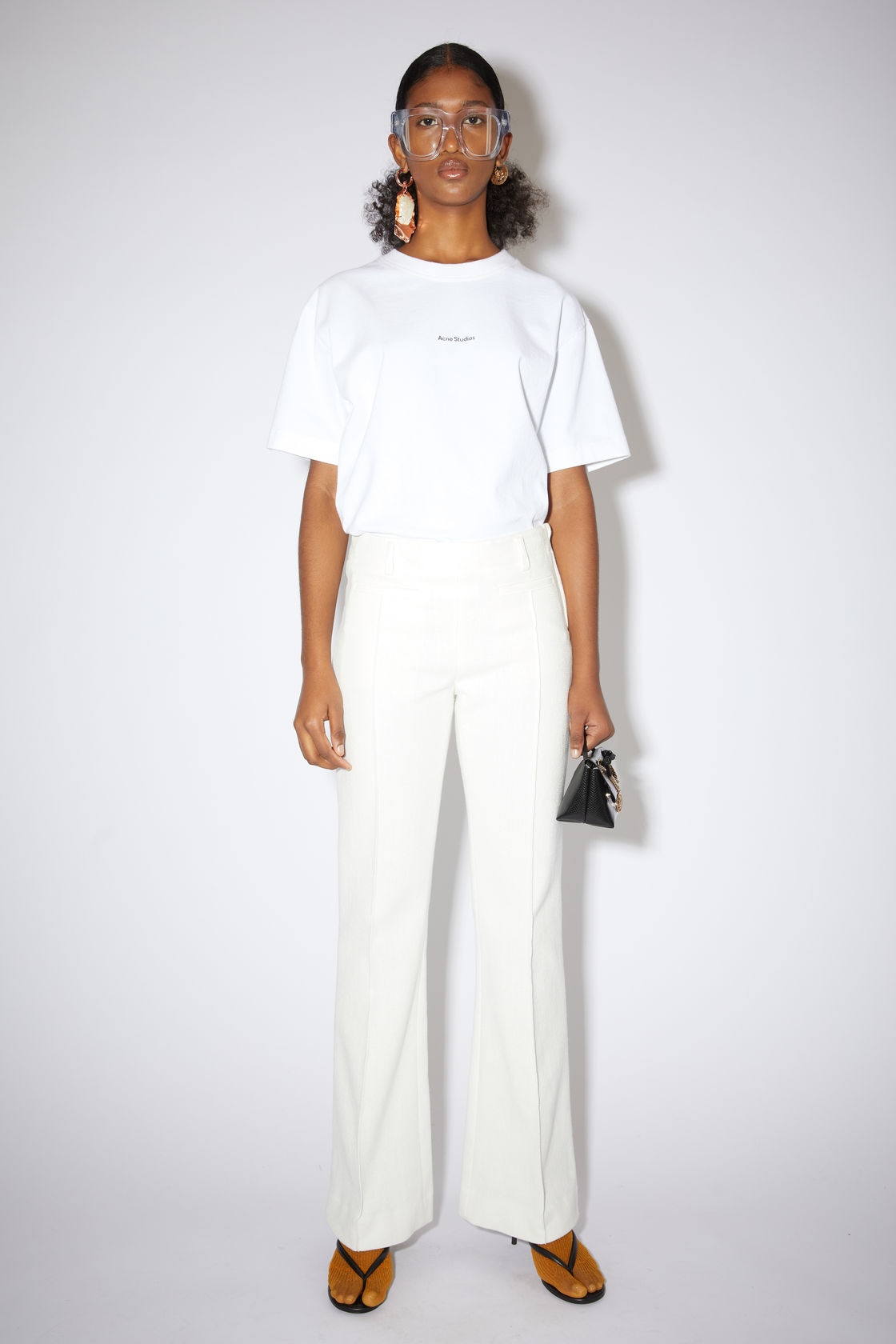 Acne Studios Raised Seam Tailored Trousers In White
