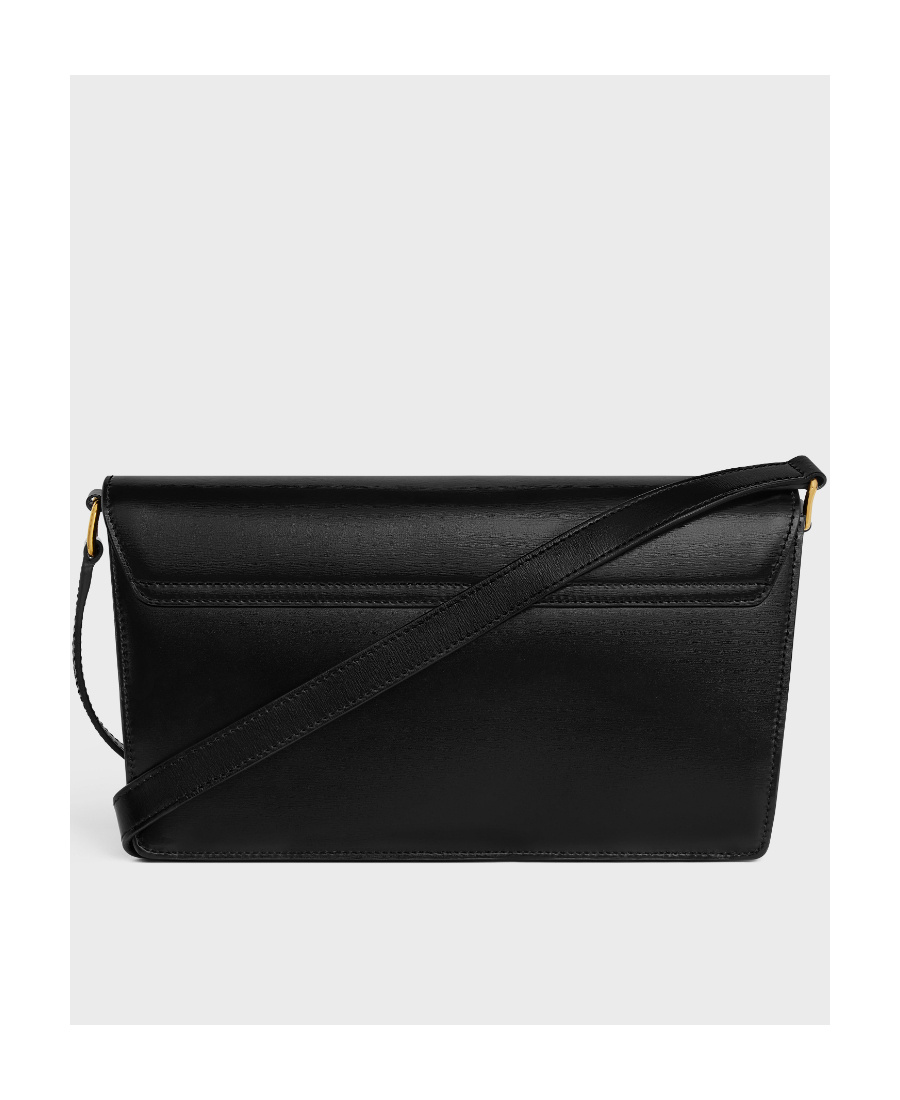 Celine Trapeze Triomphe Shoulder Bag In Black