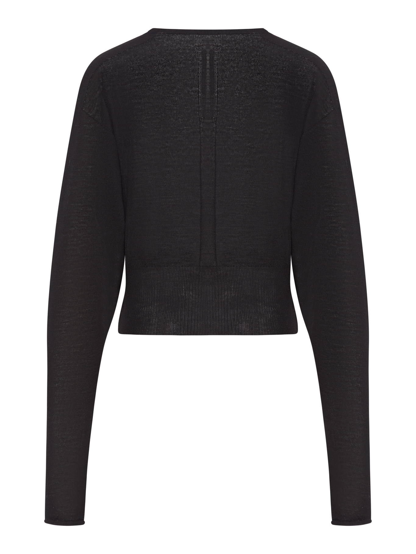 Rick Owens Cropped Wool Sweater In Black