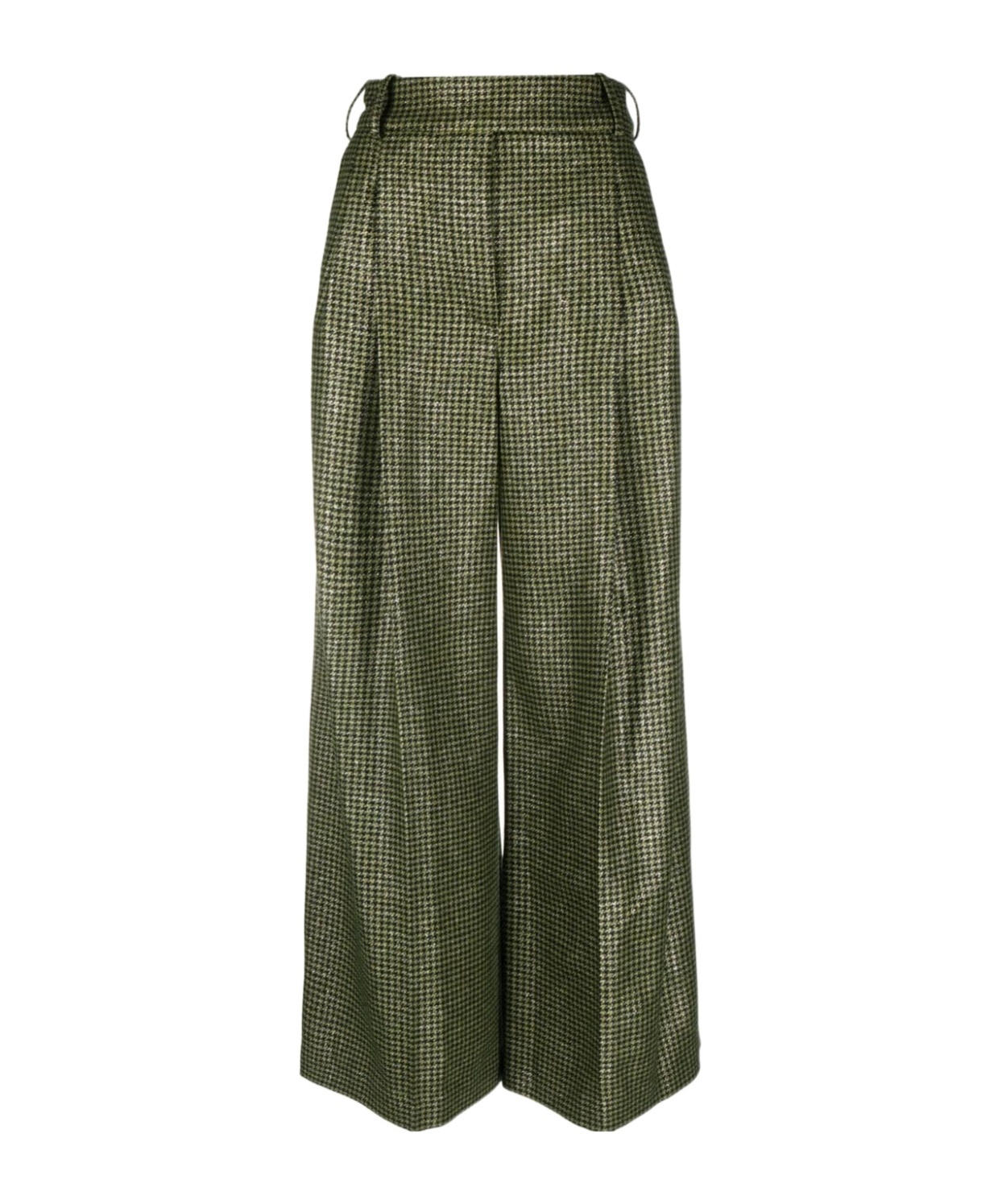 Alexandre Vauthier Houndstooth-pattern Palazzo Pants In Green