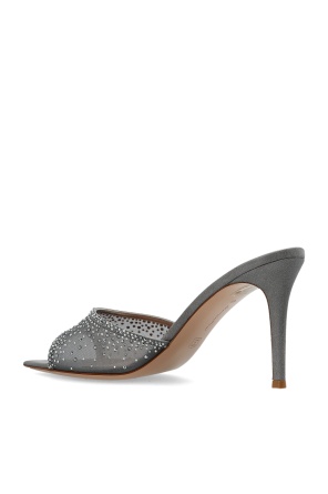 Gianvito Rossi 85mm Rania Crystal-embellished Heeled Mules In Gray