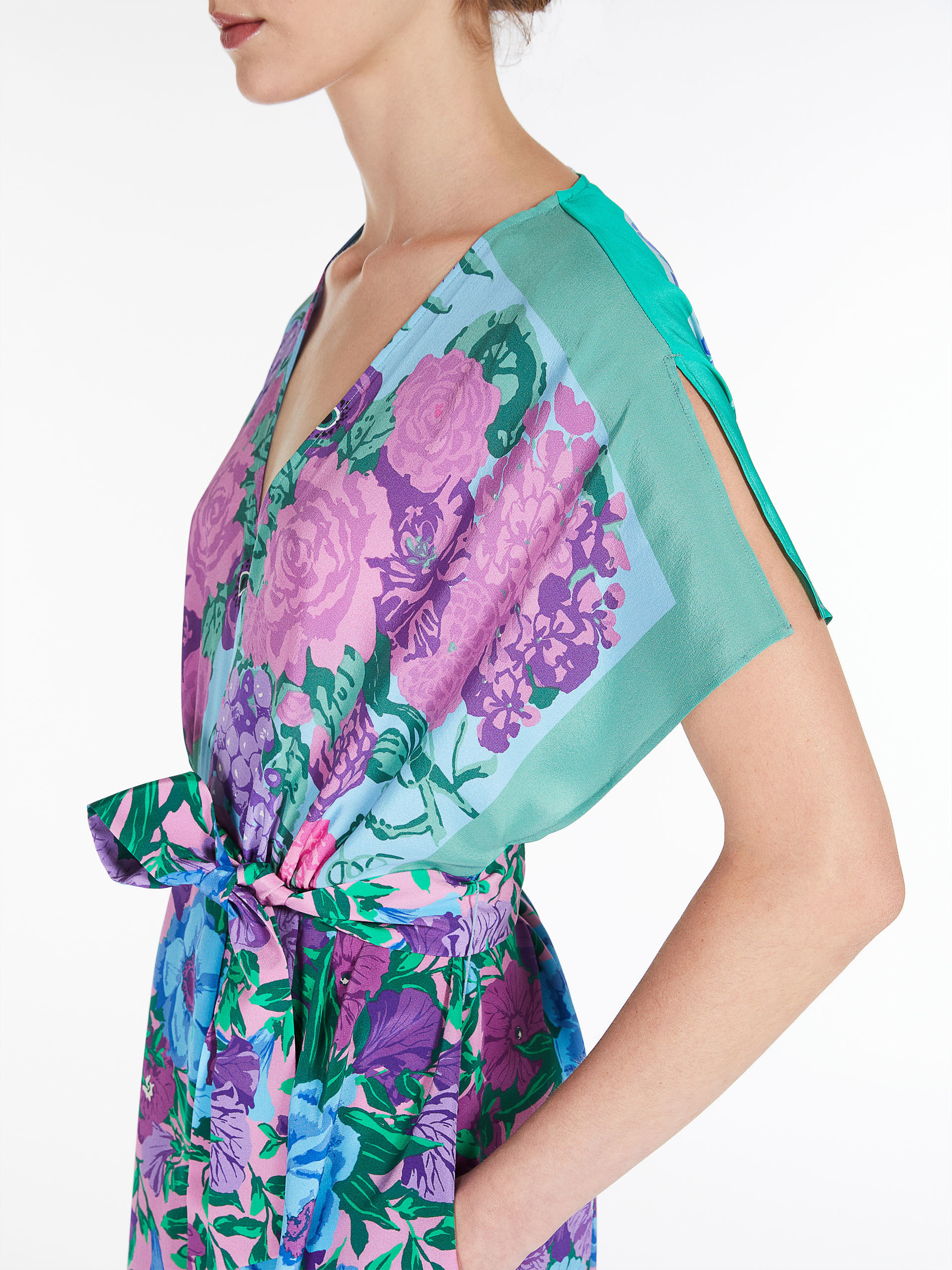 Weekend Max Mara Silk Dress In Green