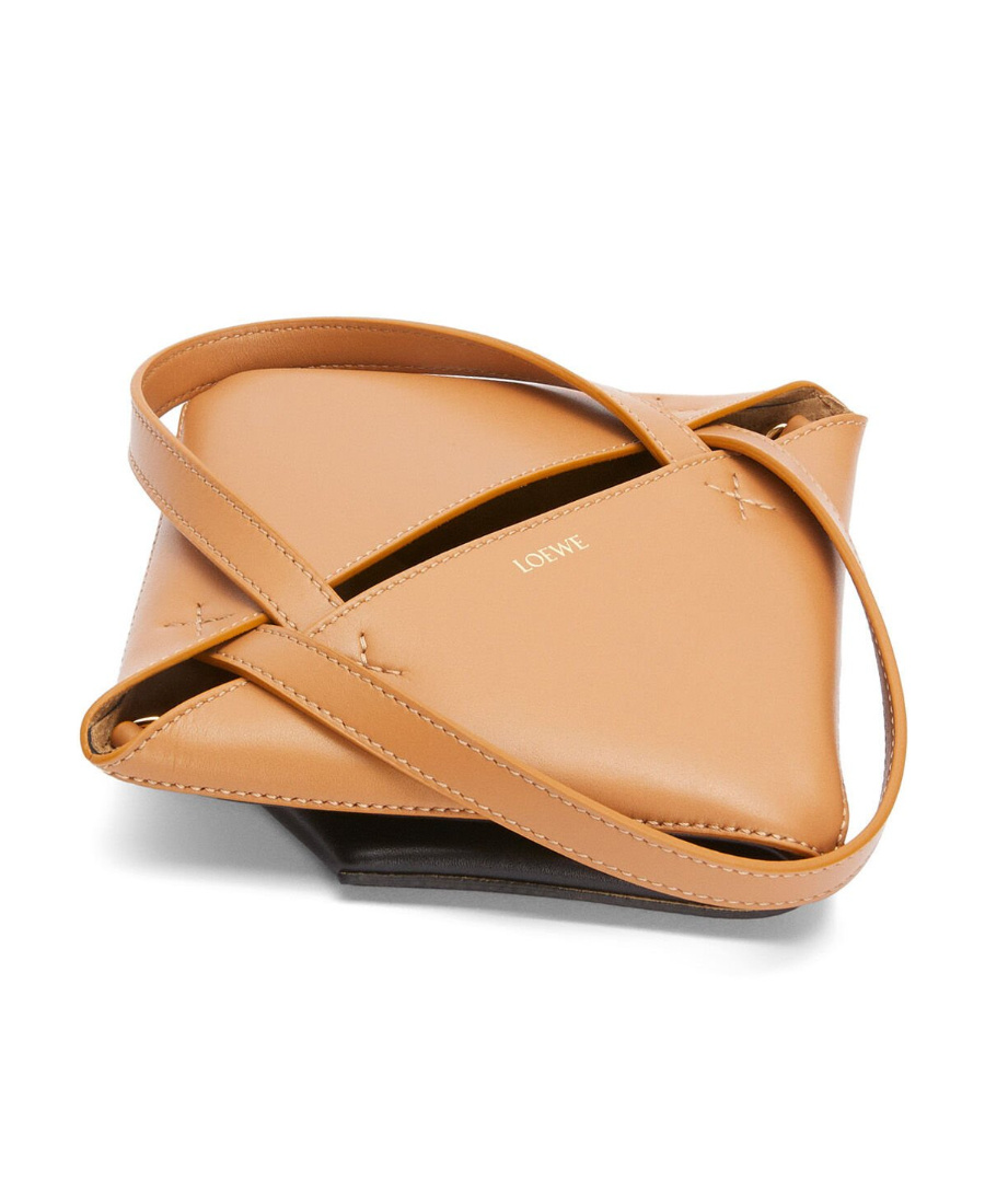 Loewe Mini Desert Tones Geometric Leather Tote In Orange