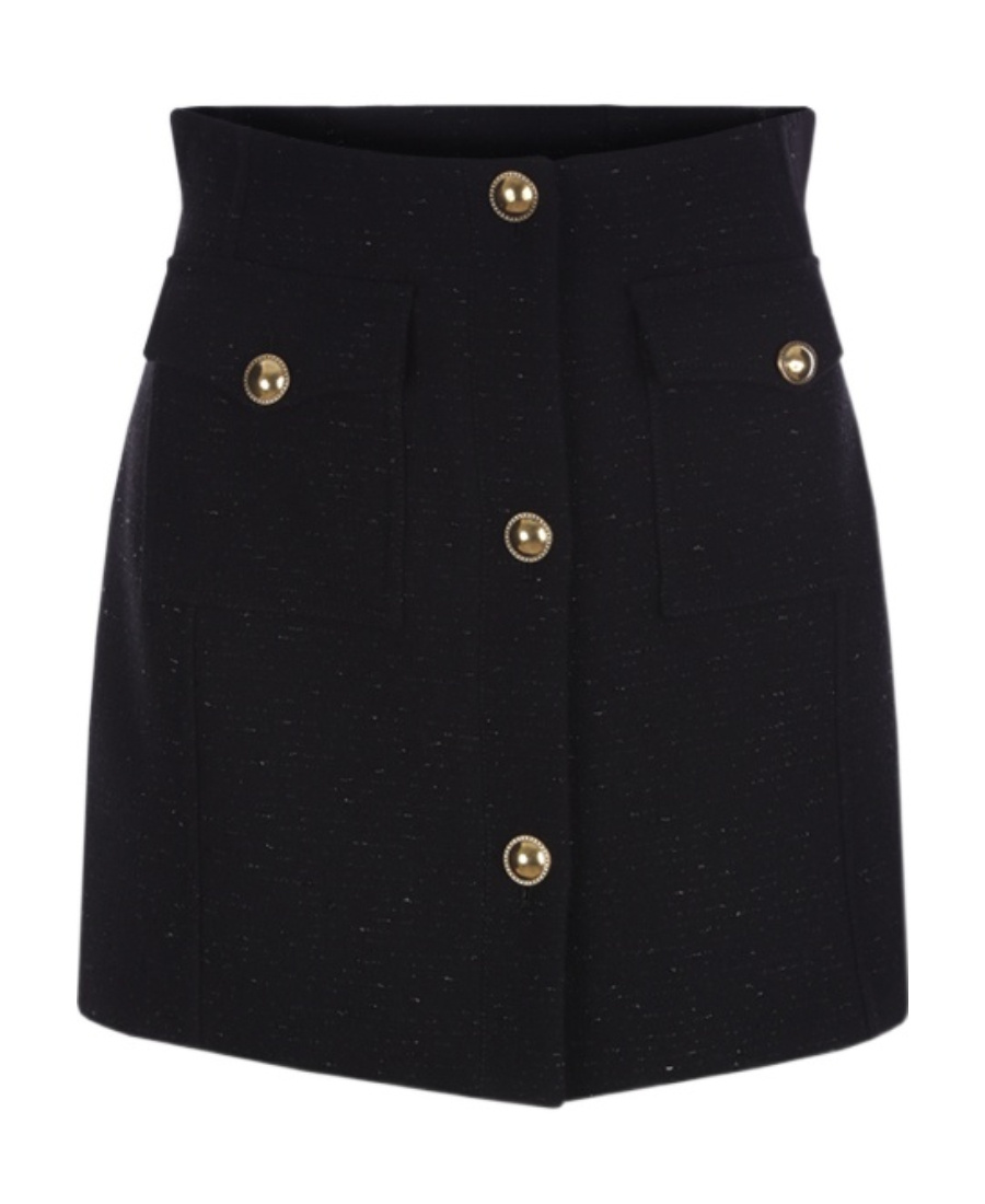Shop Alessandra Rich Bouclé A-line Miniskirt In Black