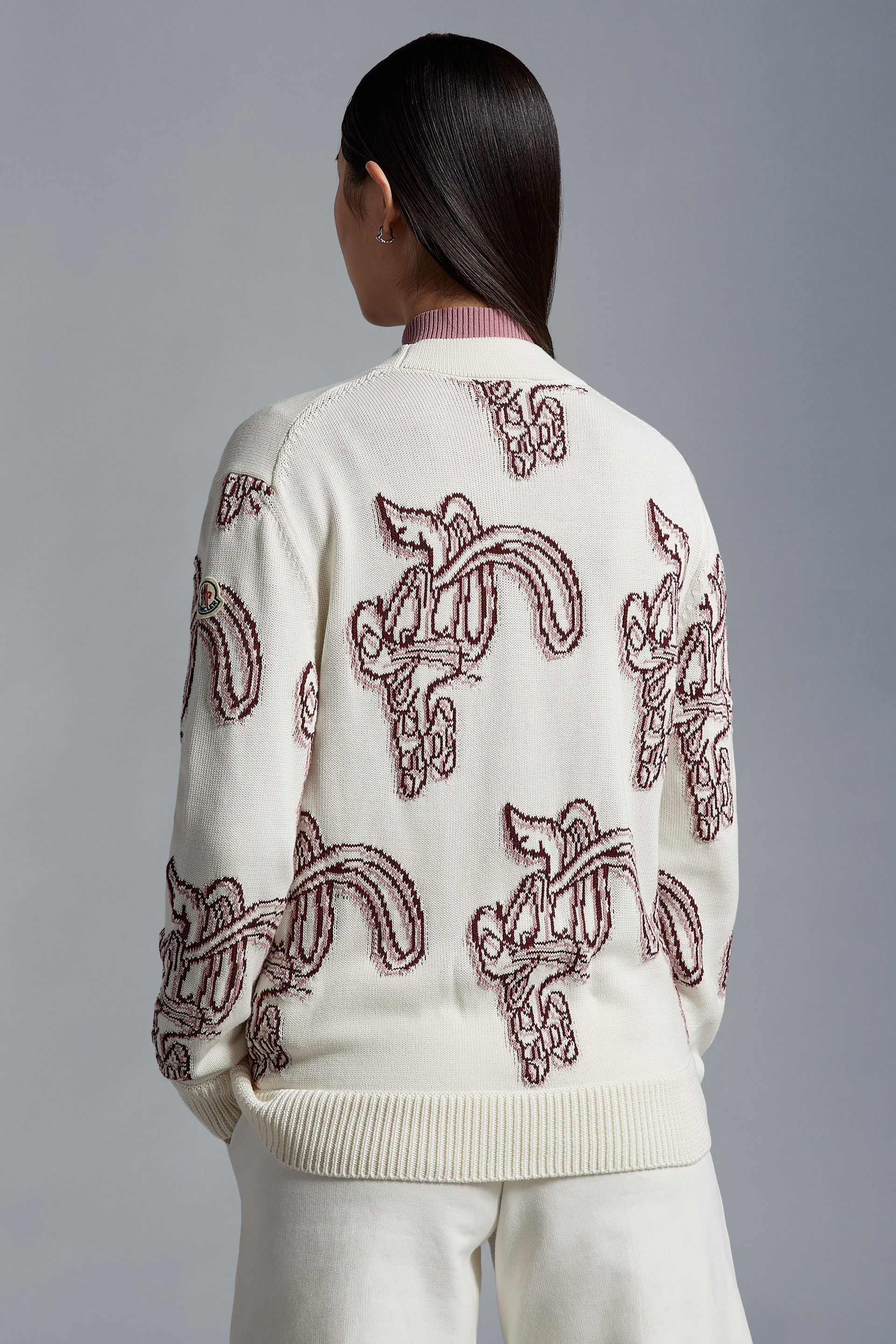 Moncler Roger Rabbit-intarsia Cotton Cardigan In White