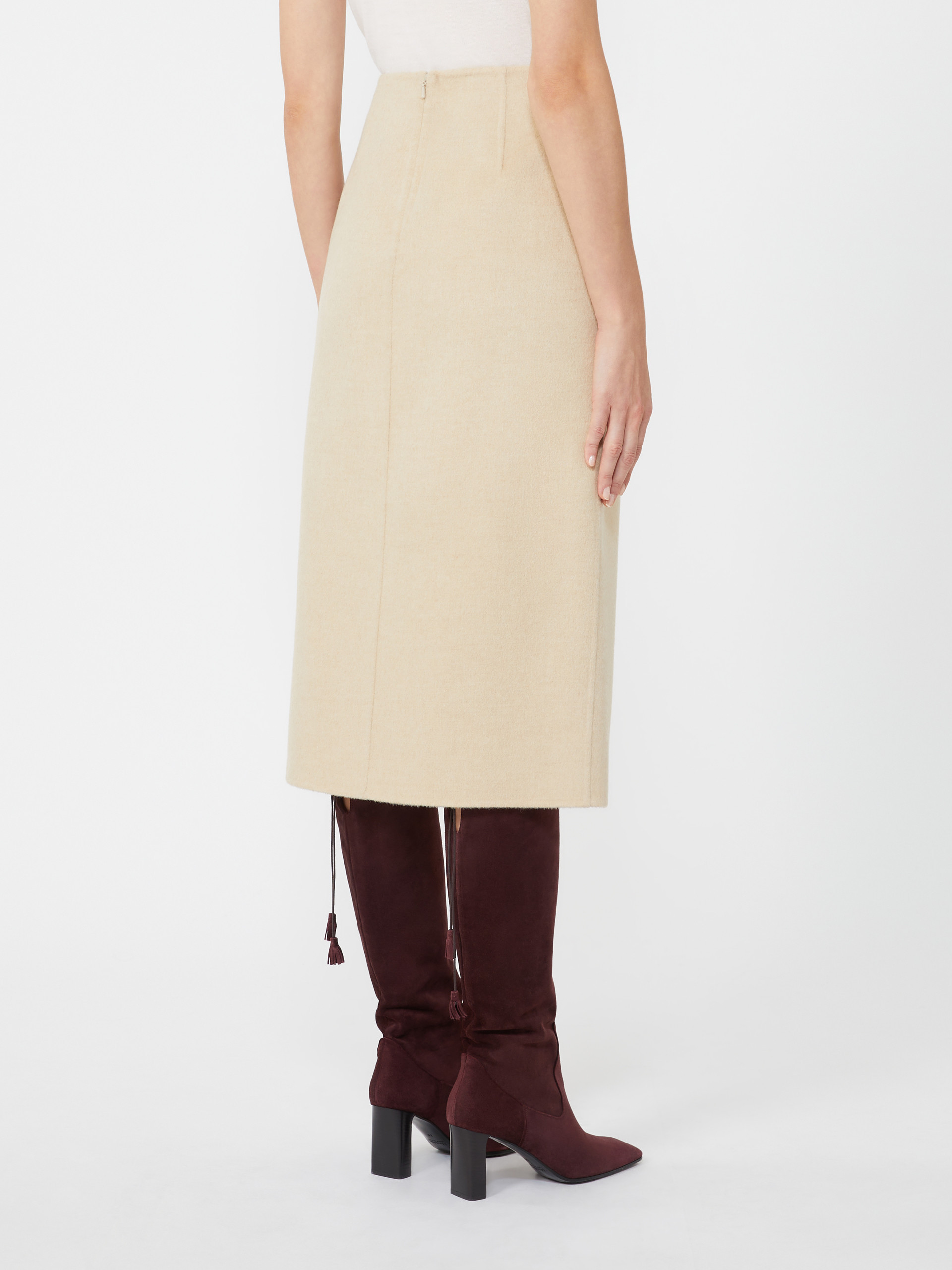 Max Mara Camel Wrap Skirt In Neutral