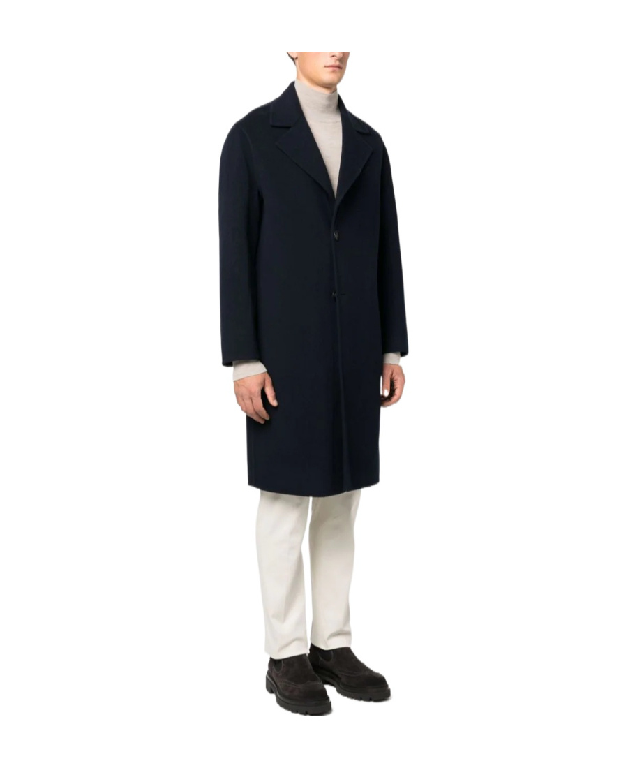 Lardini Single-breasted Wool Coat In Black