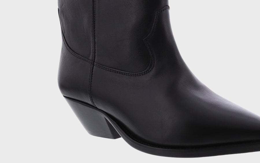 Shop Isabel Marant Pointed Toe Block Heeled Ankle Boots In Black