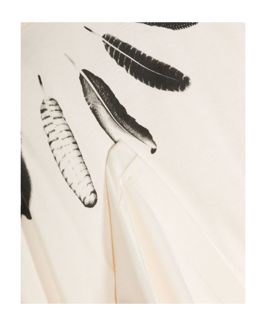 Marcelo Burlon County Of Milan Feather Printed Short-sleeved T-shirt In White
