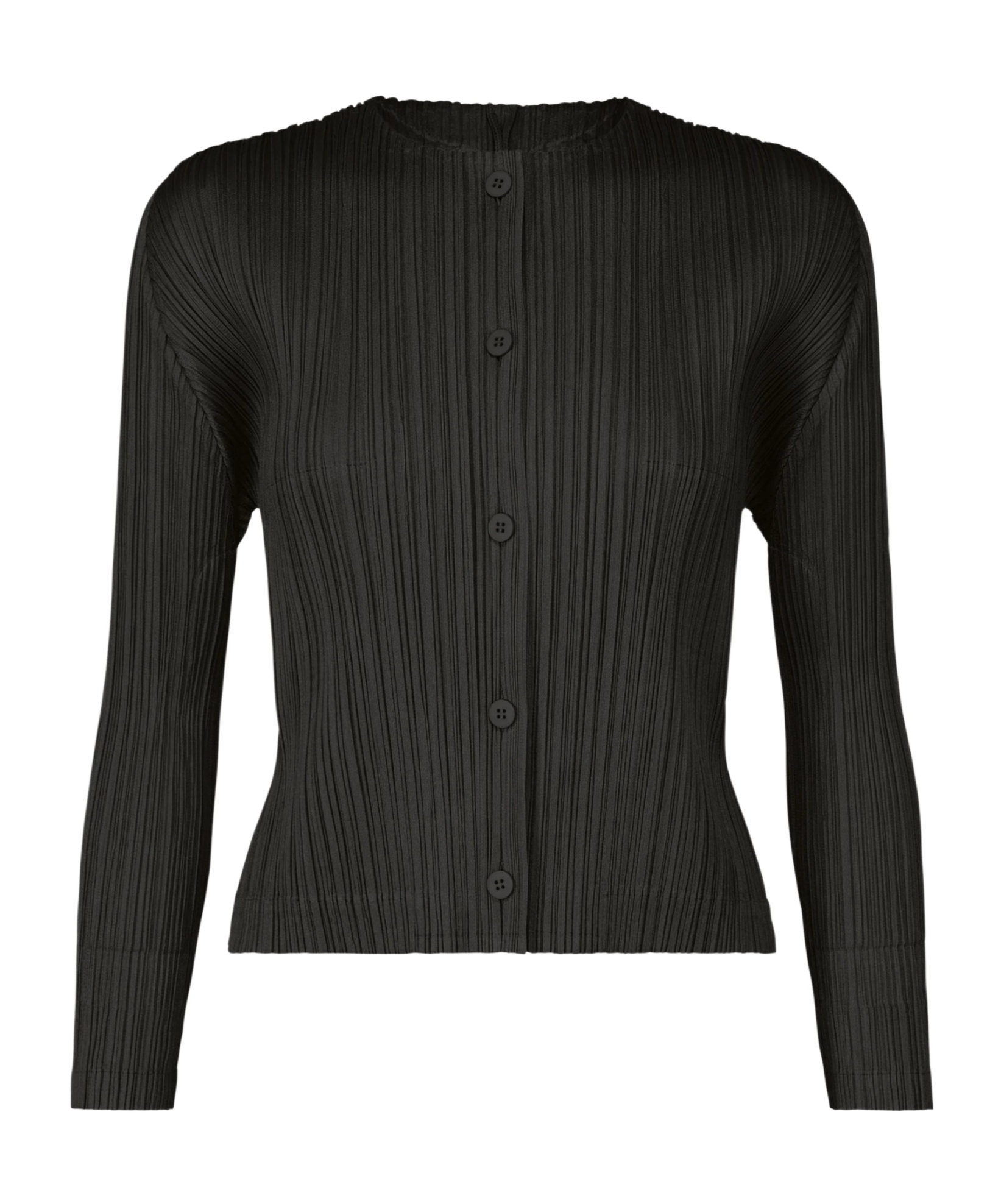 Issey Miyake Black Rib Pleats January Cardigan In Black
