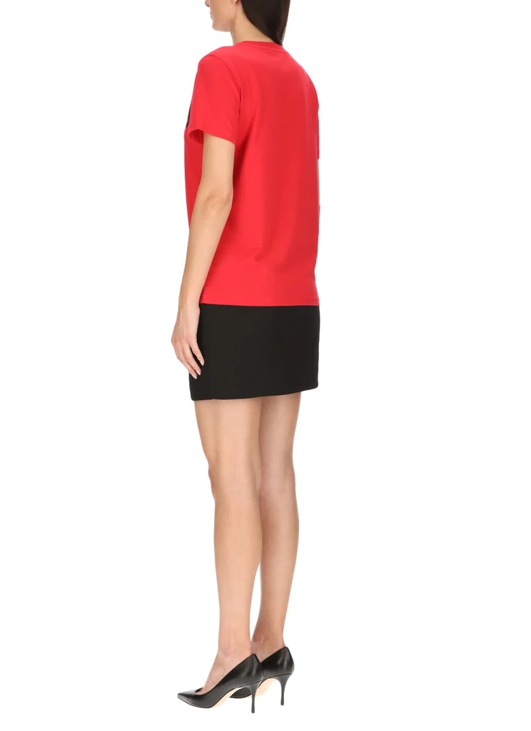 Moschino T-shirt With Round Neck And Short Sleeves In Red