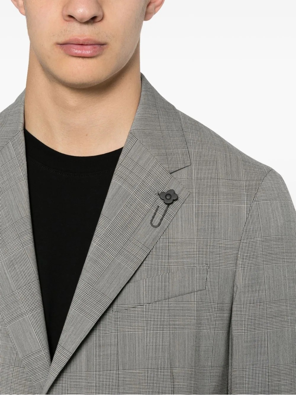 Lardini Prince-of-wales-check Wool Suit In Gray