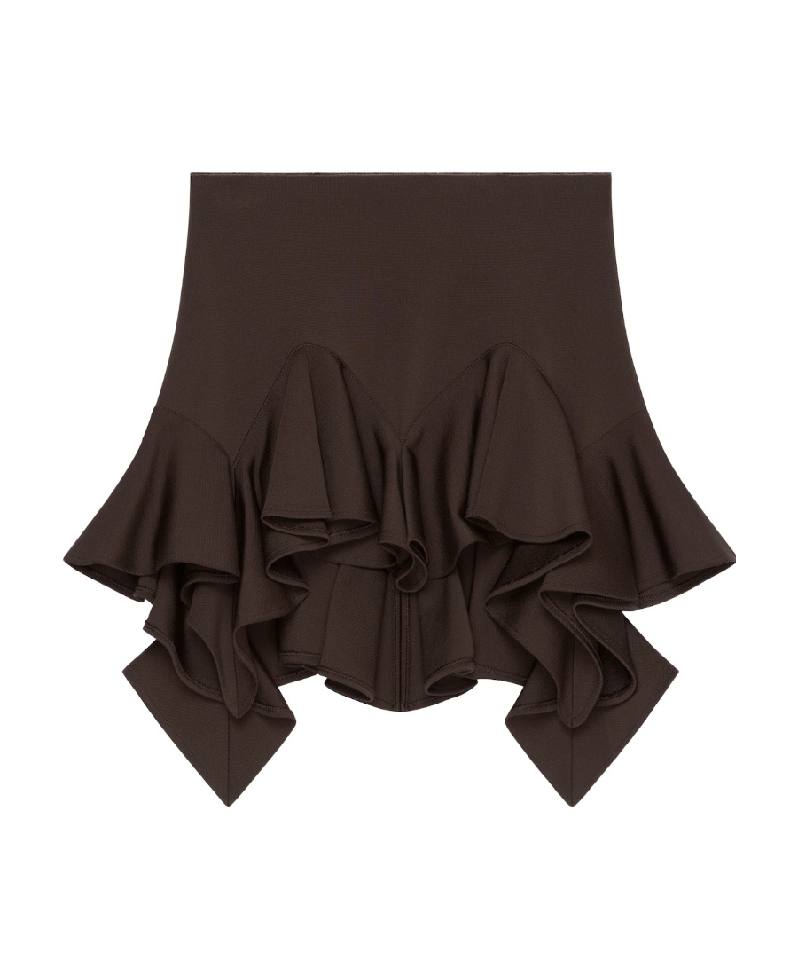 Givenchy Milano Ruffled High Waist Skirt In Black