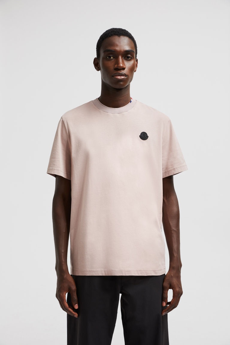 Moncler Logo-patch T-shirt In Nude