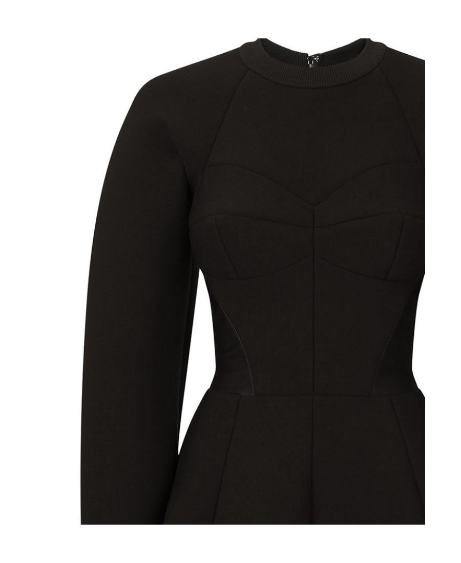 Dolce & Gabbana Technical Jersey Dress With Bustier Details In Black