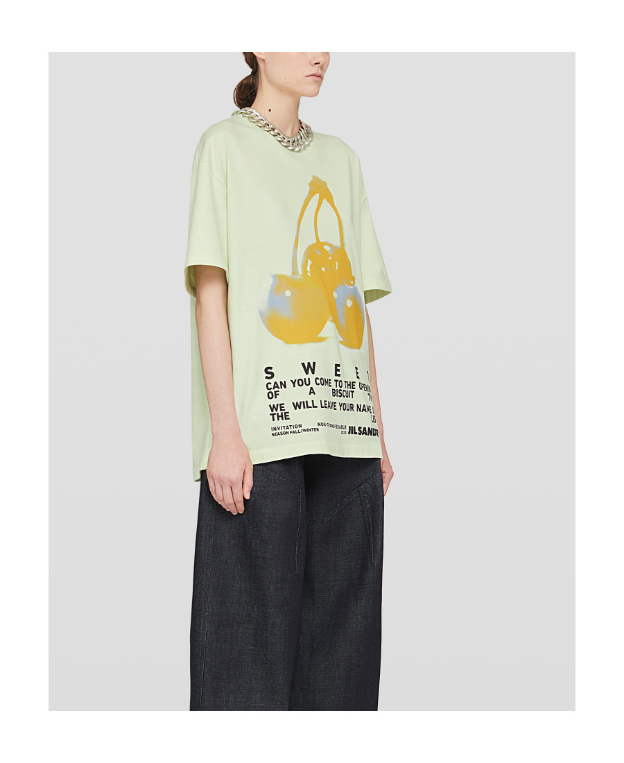 Jil Sander Graphic-print Cotton T-shirt In White