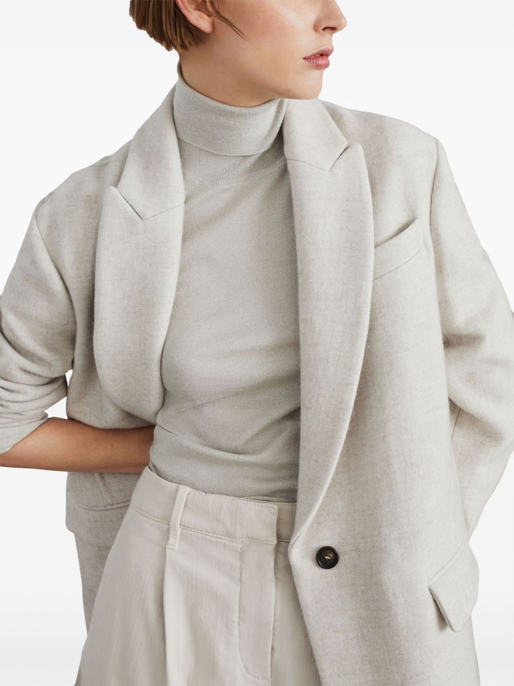 Brunello Cucinelli Wool Blazer In White